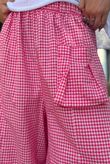 Arbi Gingham Pocket Culotte Pant Raspberry